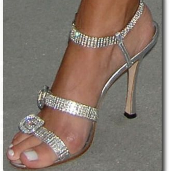 Manolo Blahnik Janet silver crystal embellished sandal - Picture 6 of 6